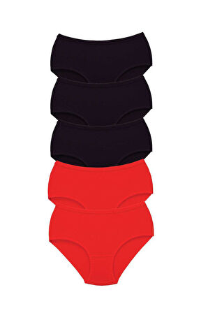 5 Adet  Kadın Yüksek Bel Bato Kalın Lastik Külot S2 - Lisinya