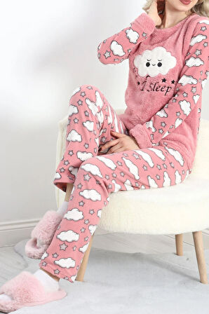 Polar Pijama Takımı Pudrabeyaz