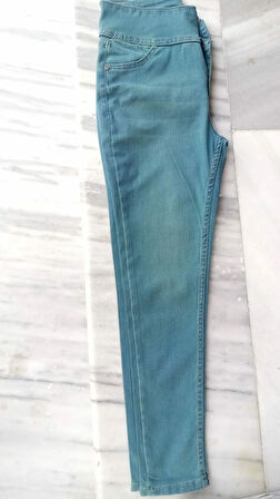 Yüksek Bel Likralı Jean Pantolon 90 Cm