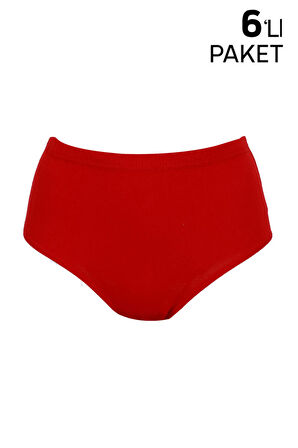 Tutku Kadın Ribana Bato Külot 6 lı 922 | Kırmızı