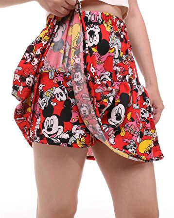 MICKEY MOUSE ÇİZGİ FİLM KARAKTERLİ JARSE KUMAŞ ŞORT ETEK