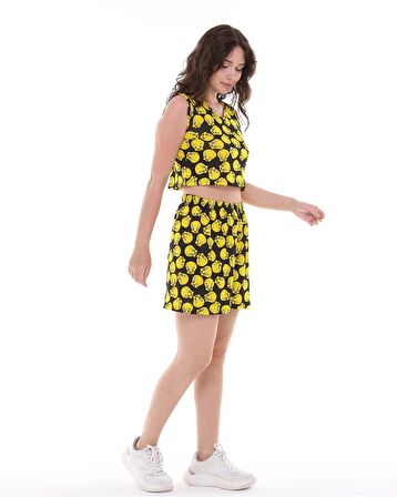 TWEETY ÇİZGİ FİLM KARAKTERLİ ALT ÜST CROP ŞORTTAKIM