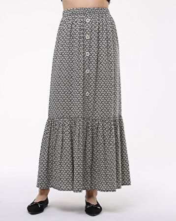 BEYAZ ÖNDEN DÜĞMELİ ÇİNGENE ETEK