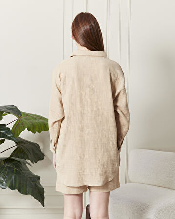 SOFT %100 KOTON KUMAŞ ŞORT GÖMLEK TAKIM