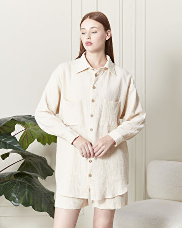 SOFT %100 KOTON KUMAŞ ŞORT GÖMLEK TAKIM