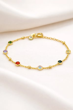luxury silver dorika zincirli taşlı gold renk gümüş bileklik