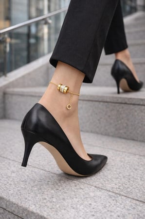 luxury steel gold renk çelik Halhal