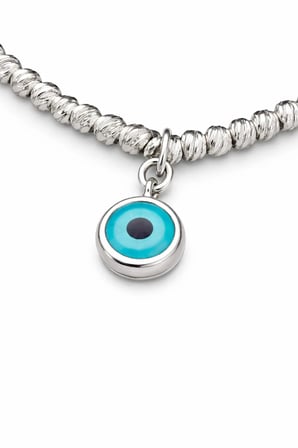 luxury steel silver renk dorıka nazar boncuklu çelik Halhal