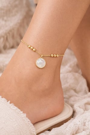 luxury steel gold renk dorika Sedefli gold renk çelik Halhal