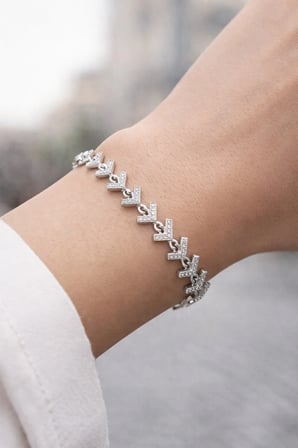 925 Ayar Gümüş Bileklik – Yaprak Model – Ayarlanabilir – Lolajewelry luxury silver style