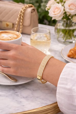 luxury steel gold renk suyolu çelik bileklik