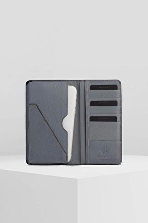 ELEGANT GREY HAKİKİ DERİ TELEFON CÜZDANI