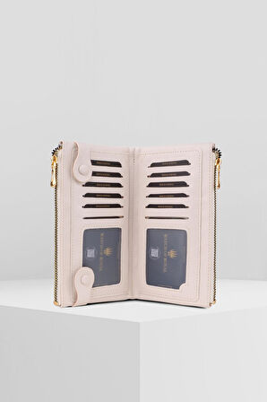 DUAL POCKET KREM TELEFON CÜZDANI