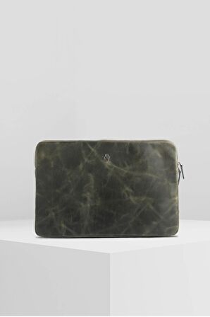 BOUCHES CRAZY GREEN HAKİKİ DERİ CLUTCH EL ÇANTASI