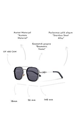 ROYAL EYEWEAR RE0040 METALİK-SİYAH UNİSEX GÜNEŞ GÖZLÜĞÜ