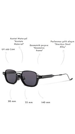 ROYAL EYEWEAR RE33484 SİYAH UNİSEX GÜNEŞ GÖZLÜĞÜ