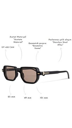 ROYAL EYEWEAR RE2215 SİYAH-TURUNCU GÜNEŞ GÖZLÜĞÜ