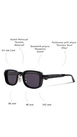 ROYAL EYEWEAR RE5554 SİYAH GÜNEŞ GÖZLÜĞÜ