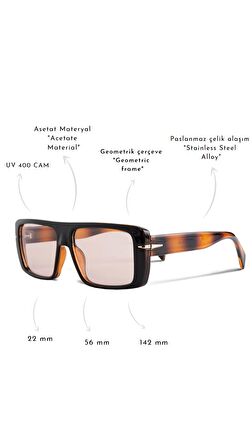 ROYAL EYEWEAR RE7063 TRANSPARAN KAHVERENGİ GÜNEŞ GÖZLÜĞÜ