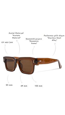 ROYAL EYEWEAR RE3688 KAHVERENGİ GÜNEŞ GÖZLÜĞÜ