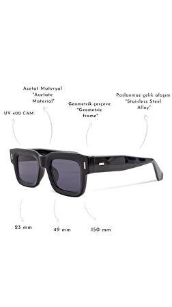 ROYAL EYEWEAR RE3688 SİYAH GÜNEŞ GÖZLÜĞÜ