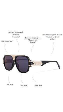 ROYAL EYEWEAR RE3271 AYNALI SİYAH GÜNEŞ GÖZLÜĞÜ