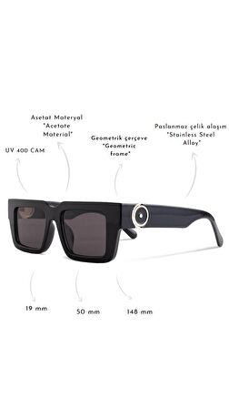 ROYAL EYEWEAR RE2309 SİYAH GÜNEŞ GÖZLÜĞÜ