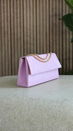Pembe Desenli Çapraz Askılı Ve Omuz Çantası Lotus