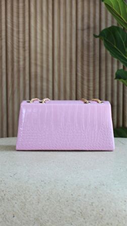Pembe Desenli Çapraz Askılı Ve Omuz Çantası Lotus