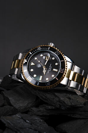 Richard Silver Gold Black Çelik Kol Saati