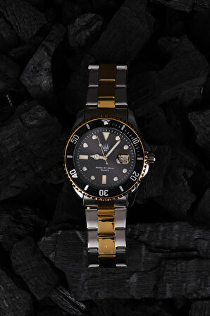 Richard Silver Gold Black Çelik Kol Saati