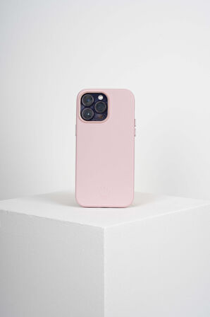 Triton Iphone 14 Pro Max Pembe Kılıf Magsafe Özellikli Deri Kılıf
