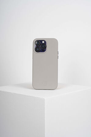 Triton Iphone 15 Pro Max Gri Kılıf Magsafe Özellikli Deri Kılıf