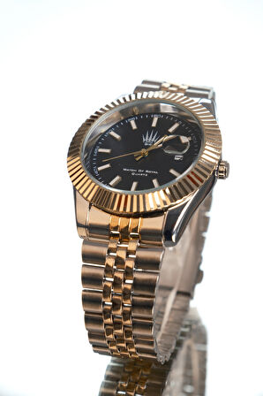 Triton Date Silver Gold Black Kol Saati