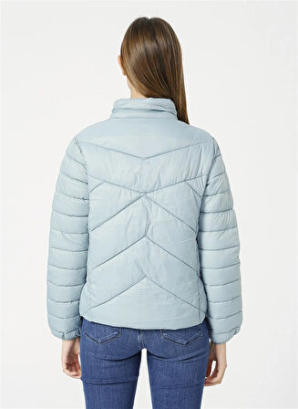 Mavi Dik Yaka Soluk Mavi Kadın Mont / M110698-34521