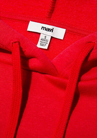 Mavi Logo Kapüşonlu Acı Kırmızı Kadın Sweatshirt 1600361-82054