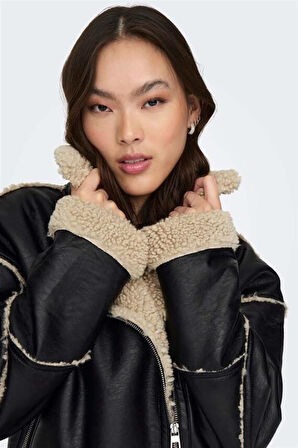 Only Onlwılma Faux Leath Sherpa Mont  15293010