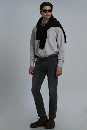Lufian Mason Smart  Erkek Regular Fit Koyu Gri Pantolon