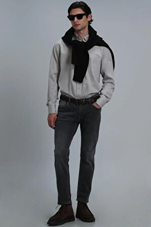 Lufian Mason Smart  Erkek Regular Fit Koyu Gri Pantolon