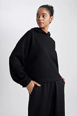 Defacto Kadın Siyah Sweatshirt Z6693AZ