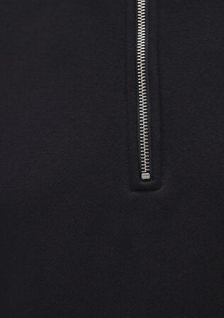 Mavi Yarım Fermuarlı Sweatshirt