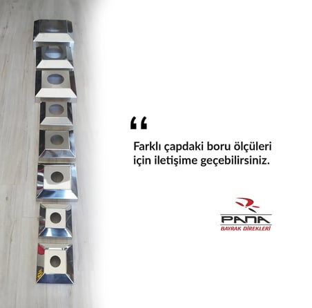 Bayrak Direği Dekoratif Taban Rozeti Yuvarlak Kapak