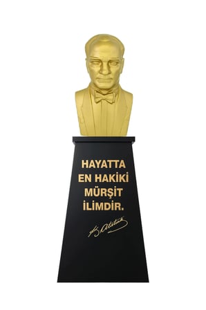 Atatürk Büstü (80cm Alüminyum)+ Kaide (120cm) Lise Modeli