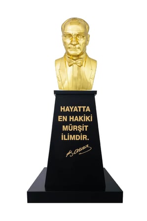Atatürk Büstü (80cm Pirinç)+ Kaide (120cm)+ Alt Tabla Lise Modeli