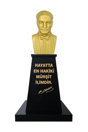 Atatürk Büstü (80cm Alüminyum)+ Kaide (120cm)+ Alt tabla Lise Modeli