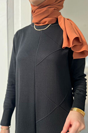 Armağan Siyah Triko Elbise