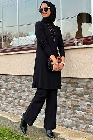 Siyah Örme Basic Tunik