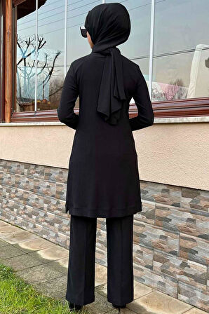 Siyah Örme Basic Tunik