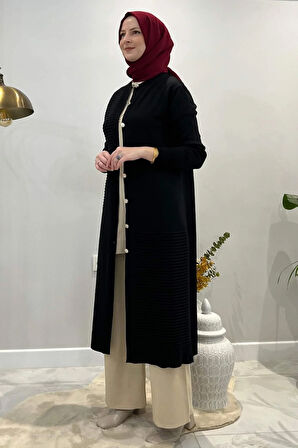 Manolya Siyah Triko Hırka