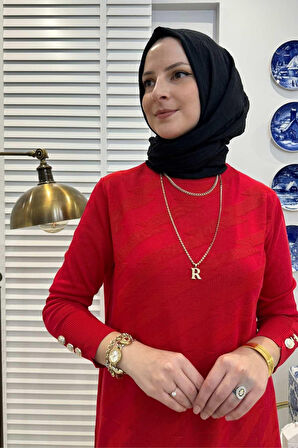 Bilge Kırmızı Triko Tunik